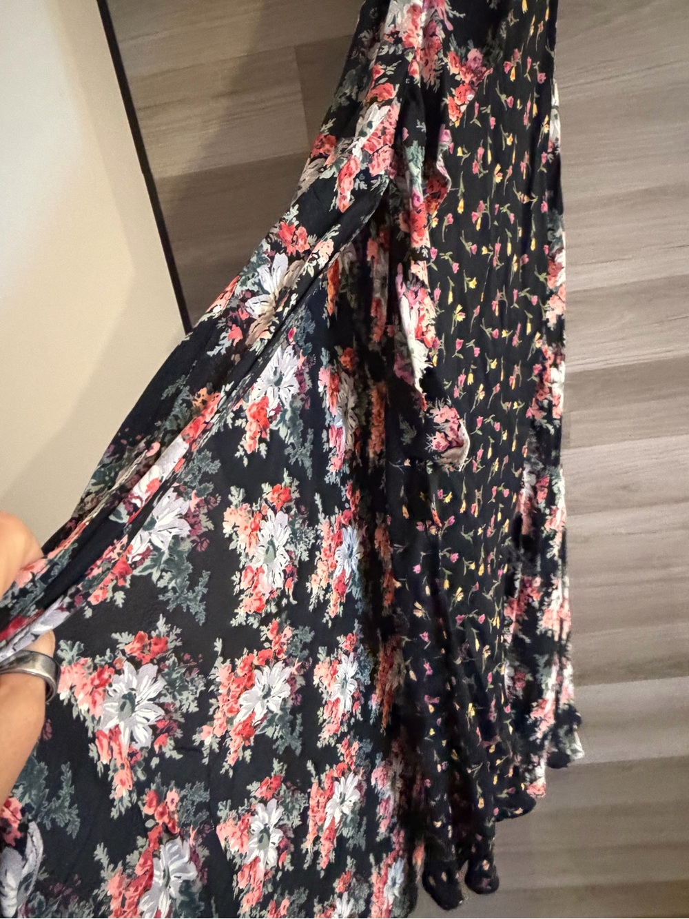 Topshop Nordstrom floral ruffle lace-up back splice d-ring maxi dress Size 4 - Picture 11 of 14